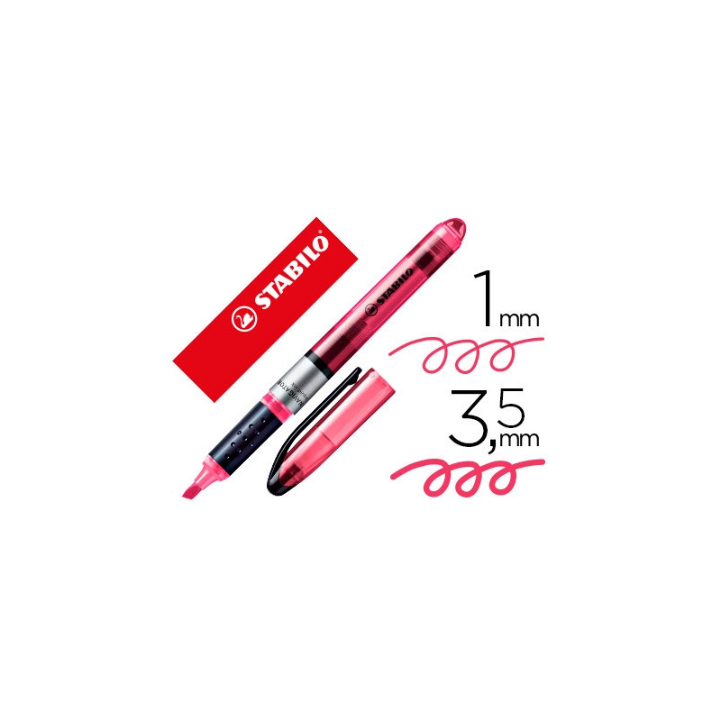 Surligneur stabilo navigator pointe biseautée tracé 1/3.5mm diffusion encre régulière coloris rose