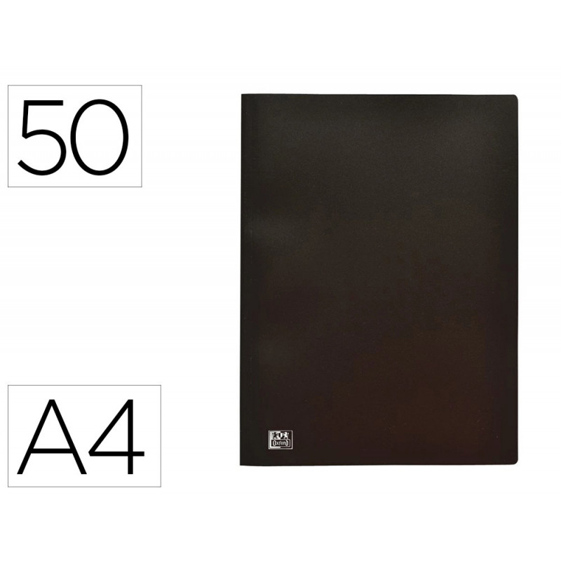 Protege-documents oxford standup a4 couverture polypropylene souple 50 pochettes 100 vues coloris noir
