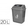 Poubelle q-connect plastique couvercle basculant ouverture facile 2 poignées 20l 340x240x450mm coloris gris