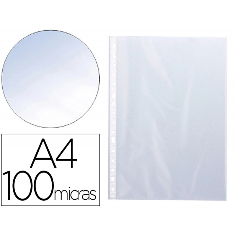 Pochette q-connect polypropylène lisse 10/100e perforée cristal 11 trous a4 210x297mm sachet 10u