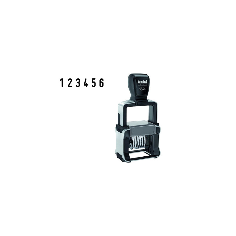 Numéroteur trodat metal professional line 5546 4.0 acier inoxydable 6 bandes chiffres hauteur 4mm