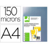 Plat couverture q-connect pvc incolore 150 microns a4 relieurs spirales peignes anneaux paquet 100 unités