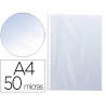 Pochette q-connect polyproylène lisse 5/100e perforée cristal antistatique a4 210x297mm sachet 100 unités