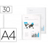 Protège-documents liderpapel polypropylène couverture flexible 30 pochettes fixes a4 210x297mm transparent