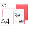 Protège-documents liderpapel polypropylène couverture flexible 30 pochettes fixes a4 210x297mm rouge translucide