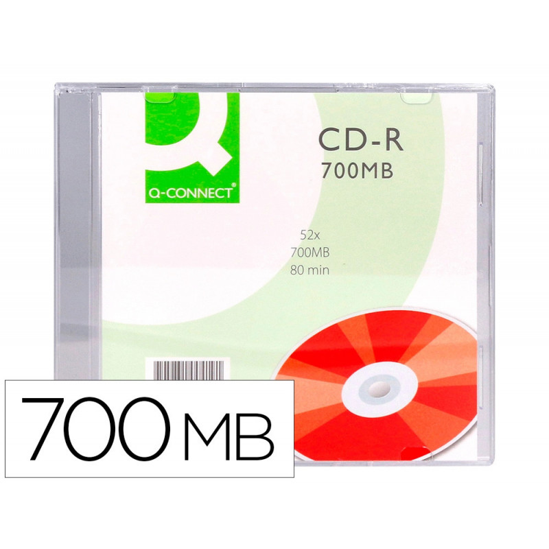 Cd-r q-connect 700mb 80min boîtier slim 10 un