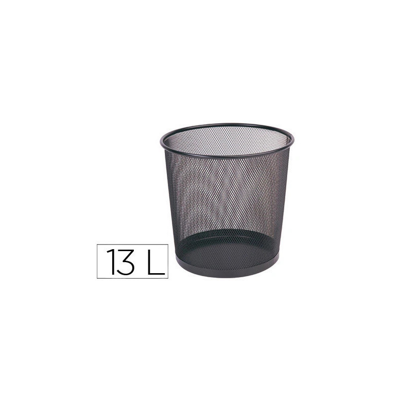 Corbeille à papier q-connect maille métallique 13l 265mm diamètre hauteur 280mm coloris noir
