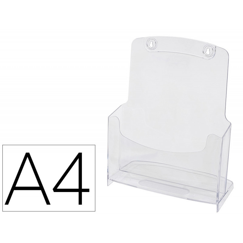 Porte-visuel q-connect présentation magazines revues fronton présentation arrière 1 compartiment format a4