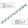 Anneau plastique à relier q-connect capacité 80f 12mm diamètre coloris blanc boîte 100 unités