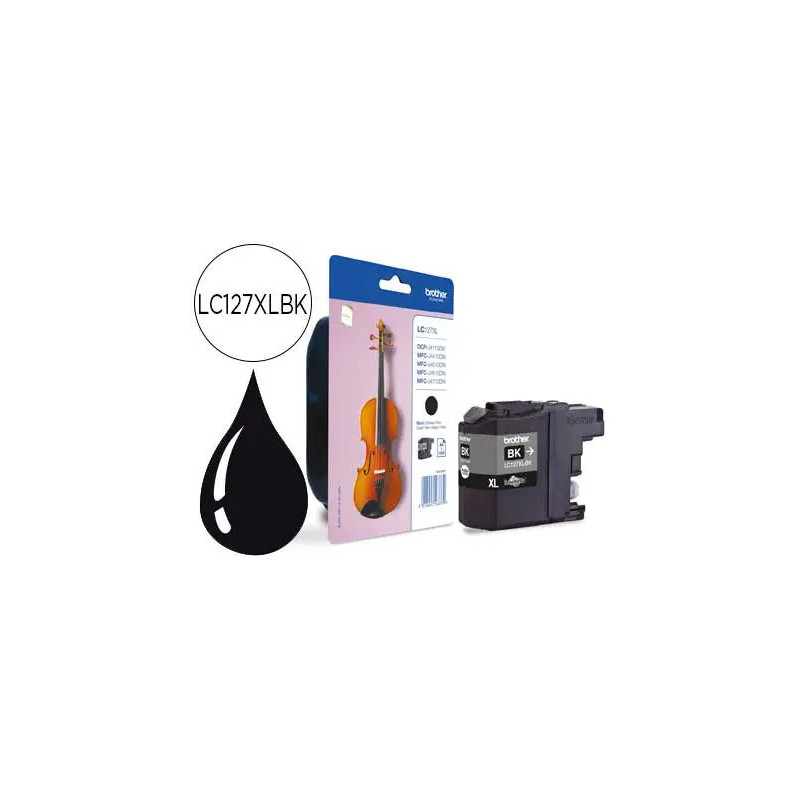 Cartouche brother jet d'encre lc127xlbk couleur noir haute capacité 1200p