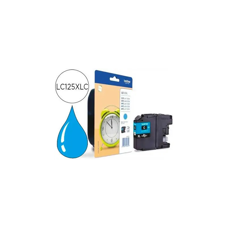 Cartouche brother jet d'encre lc125xlc couleur cyan haute capacité 1200p