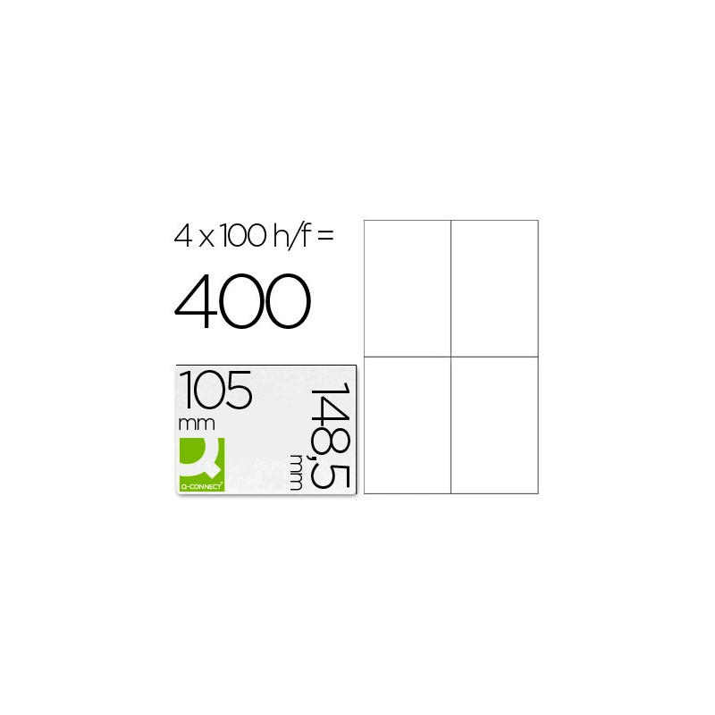 Étiquette adhésive q-connect 105x148.5mm coins droits imprimante jet d'encre laser copieur boîte 100 feuilles 400 unités