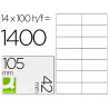 Étiquette adhésive q-connect 105x42mm coins droits imprimante jet d'encre laser copieur boîte 100 feuilles 1400 unités