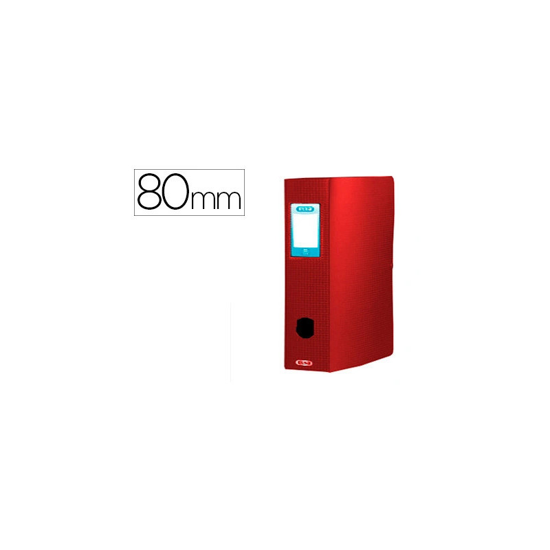 Boîte classement oxford memphis polypropylène opaque 7/10e dos 80mm bouton pression coloris rouge