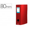 Boîte classement oxford memphis polypropylène opaque 7/10e dos 80mm bouton pression coloris rouge