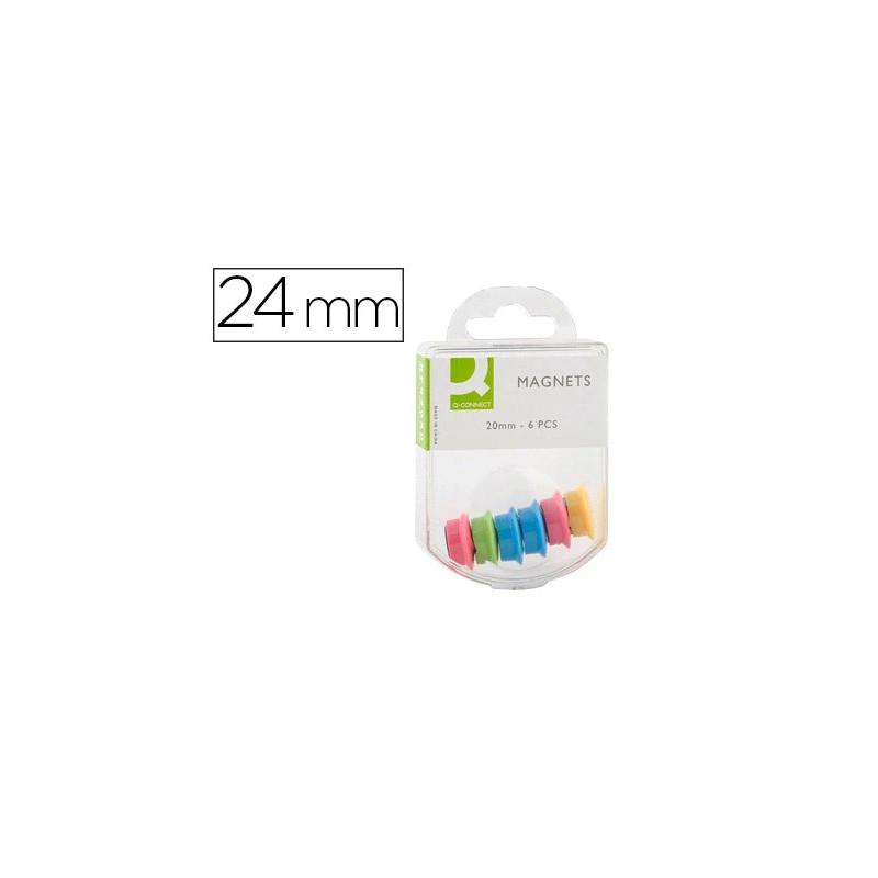 Aimant q-connect diamètre 20mm affichage signalisation toutes surfaces métalliques coloris assortis boîte 6 unités
