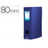 Boîte classement oxford memphis polypropylène opaque 7/10e dos 80mm bouton pression coloris bleu