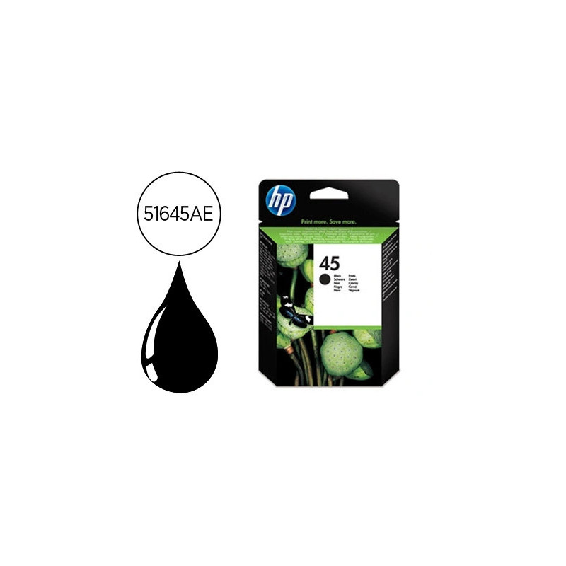 Cartouche hp 45 jet d'encre 51645ae couleur noir haute capacité 830p