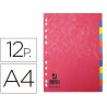 Intercalaire q-connect carte lustrée 225g 12 positions a4 210x297mm