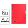 Intercalaire q-connect carte lustrée 225g 6 positions a4 210x297mm