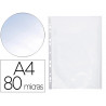 Pochette q-connect polypropylène 8/100e perforée ouverture angle antistatique a4 210x297mm sachet 25 unités