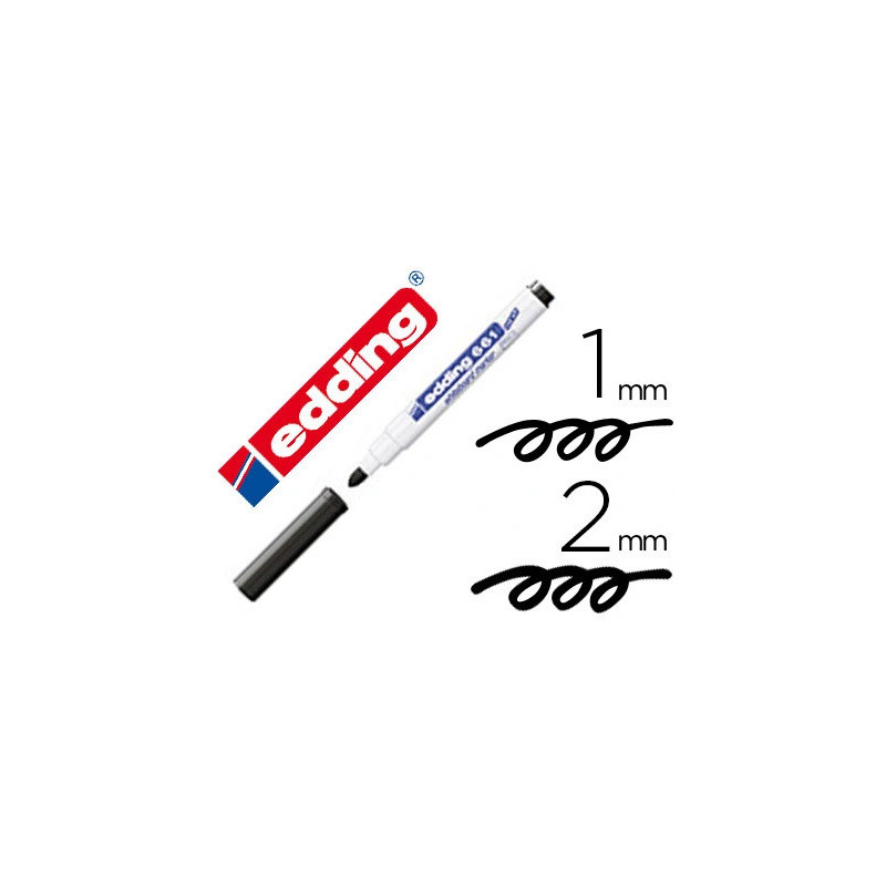 Marqueur edding e661 tableau blanc pointe fine ogive 1/2mm résistante corps plastique encre cap-off faible odeur noir