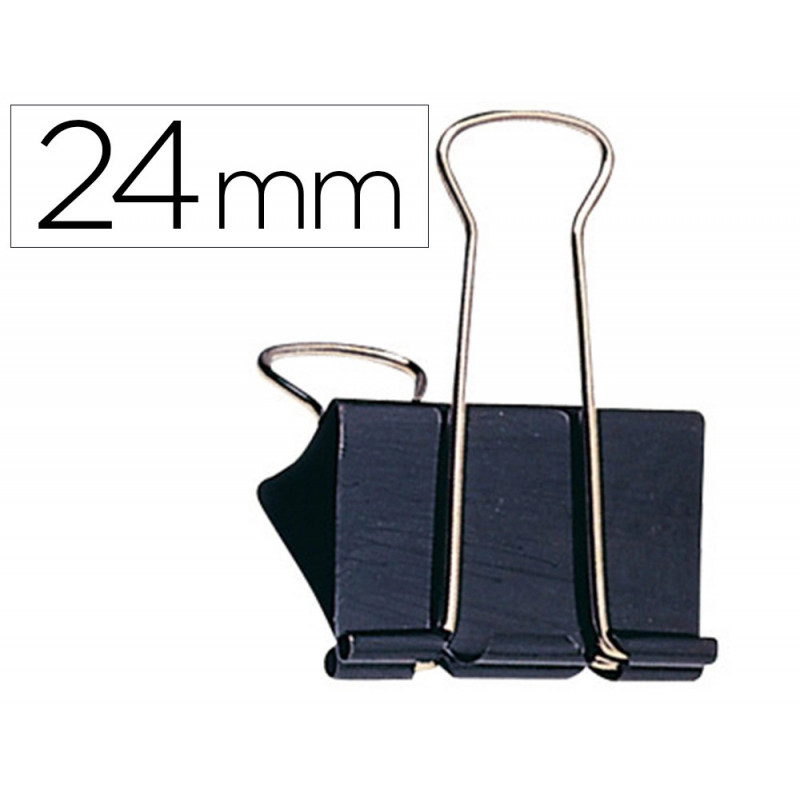 Pince q-connect double clip largeur 24mm coloris noir boite carton 10 unites