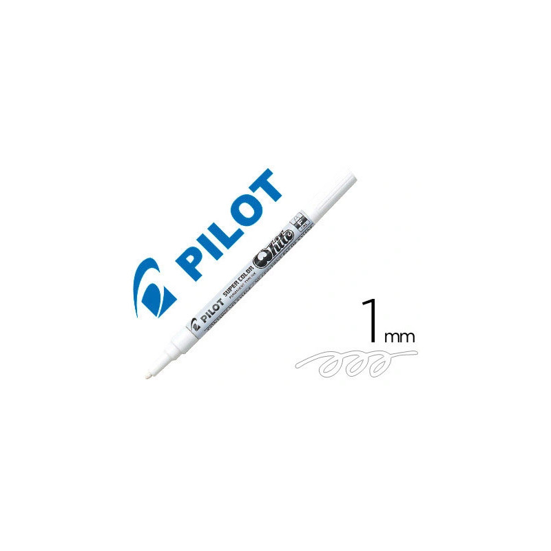 Marqueur pilot feutre permanent encre métallique pointe finenon biseautée polyacétate 4mm blanc