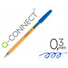Stylo-bille q-connect écriture fine 0.3mm encre classique bille indéformable capuchon encre couleur bleu