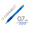Stylo-bille q-connect 4 couleurs écriture moyenne 0.7mm corps translucide bleuté encre classique noir bleu rouge vert
