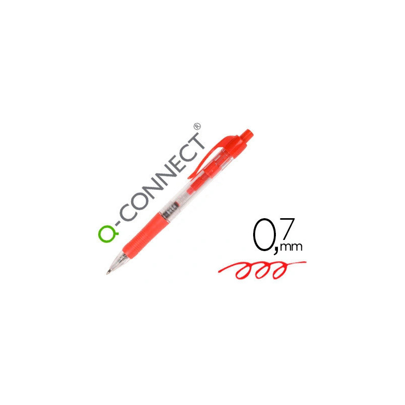 Stylo-bille q-connect rétractable écriture moyenne 0.7mm encre classique clip grip préhension couleur encre rouge