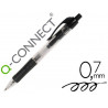Stylo-bille q-connect rétractable écriture moyenne 0.7mm encre classique clip grip préhension couleur encre noire