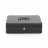 Caisse monnaie q-connect structure acier 0.8mm épaisseur plateau amovible espace billets 300x240x90mm coloris noir
