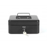Caisse monnaie q-connect structure acier 0.8mm épaisseur plateau amovible espace billets 200x160x90mm coloris noir