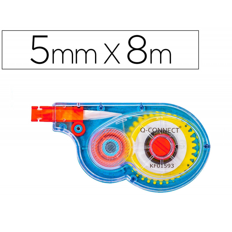 Correcteur q-connect dévidoir ruban 5mmx8m correction latérale réécriture immédiate invisible photocopie