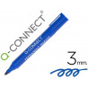 Marqueur q-connect permanent pointe ogive tracé 3mm résistante corps plastique coloris bleu