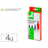 Marqueur q-connect permanent pointe biseautée tracé 5mm résistante corps plastique pochette 4 unités