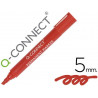 Marqueur q-connect permanent pointe biseautée tracé 5mm résistante corps plastique coloris rouge