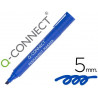 Marqueur q-connect permanent pointe biseautée tracé 5mm résistante corps plastique coloris bleu
