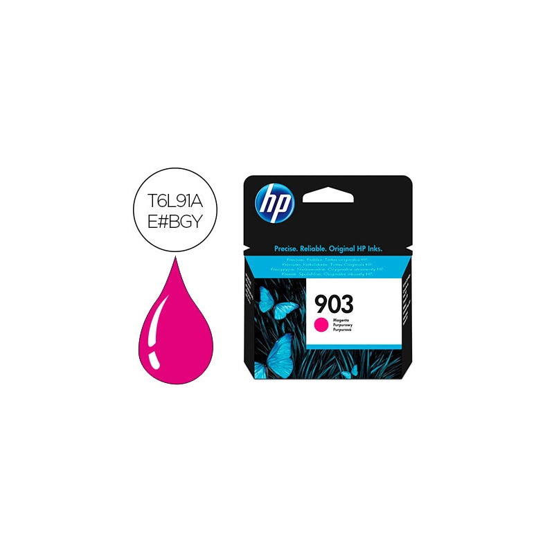 Cartouche hp 903 jet d'encre t6l91ae couleur magenta 315p
