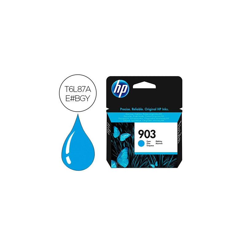 Cartouche hp 903 jet d'encre t6l87ae couleur cyan 315p