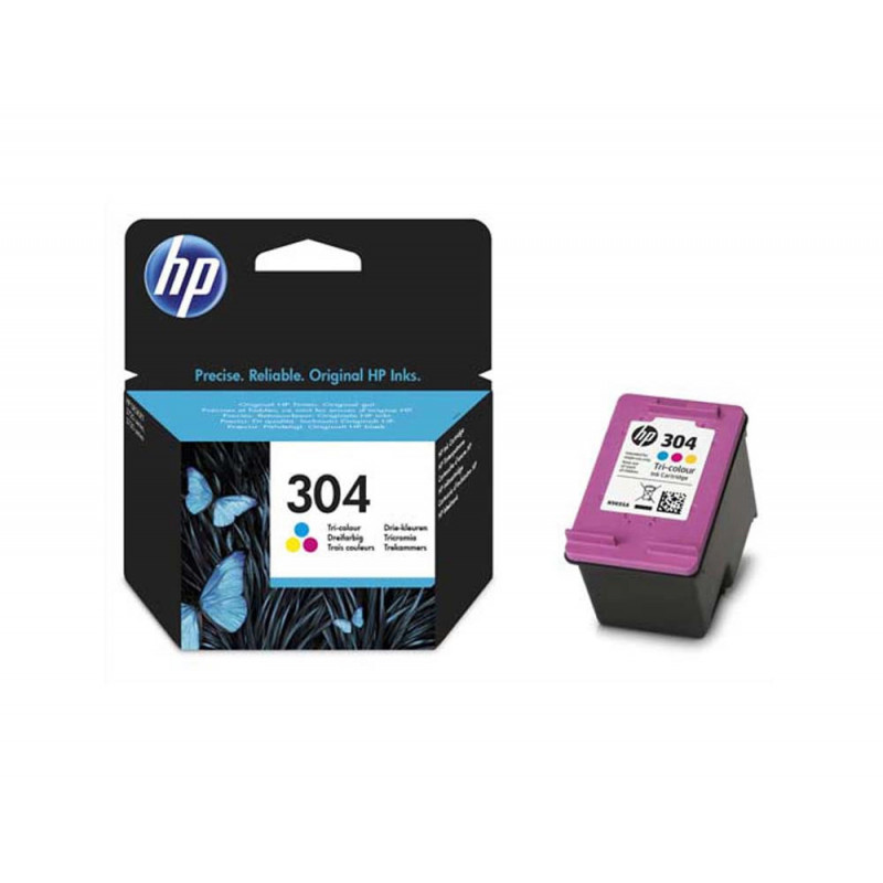 Cartouche hp 304 jet d'encre 3 couleurs cyan/magenta/jaune 100p