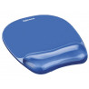 Tapis souris fellowes repose-poignet gel transparent bleu adapté souris optiques