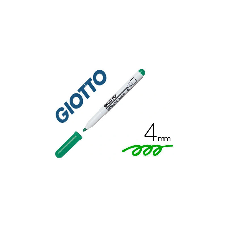 Marqueur giotto robercolor effaçable tableau blanc pointe medium ogive 4 mm coloris vert