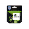 Cartouche hp 62xl jet d'encre c2p07ae 3 couleurs cyan/magenta/jaune haute capacité 415p