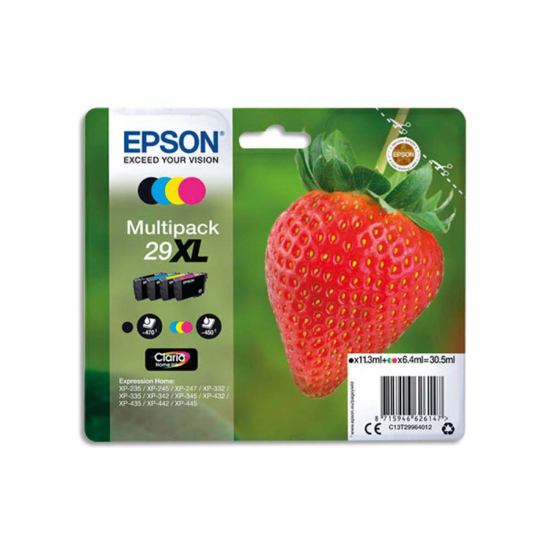 Cartouche epson t2996 jet d'encre c13t29964010 pack 4 encres