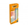 Stylo-bille bic 4 couleurs mineral tones pointe moyenne 1mm retractable coloris assortis