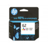 Cartouche hp 62 jet d'encre c2p06ae 3 couleurs cyan/magenta/jaune 165p