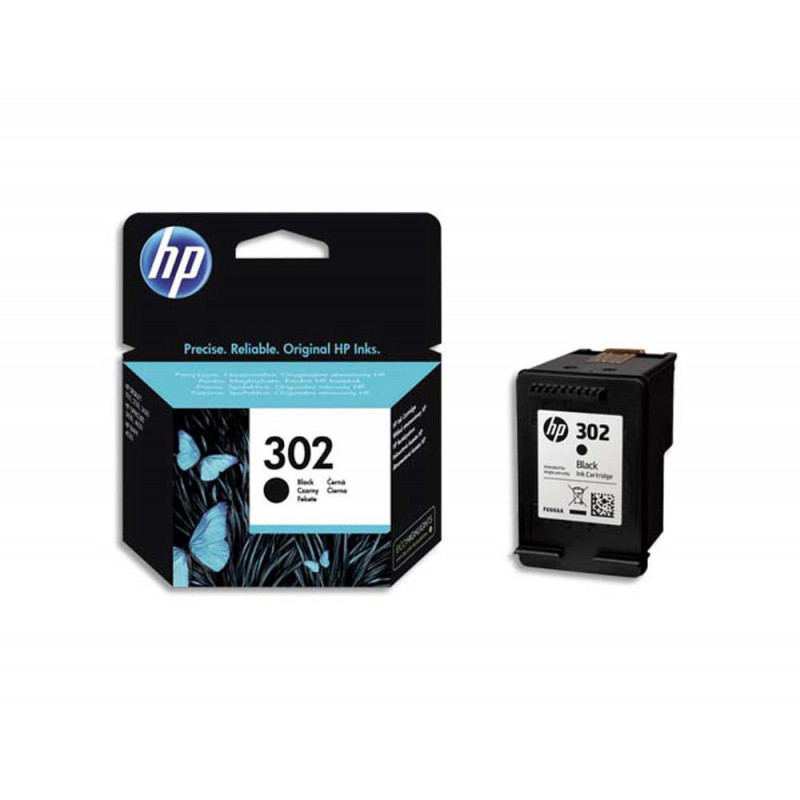 Cartouche hp 302 jet d'encre f6u66ae couleur noir 190p