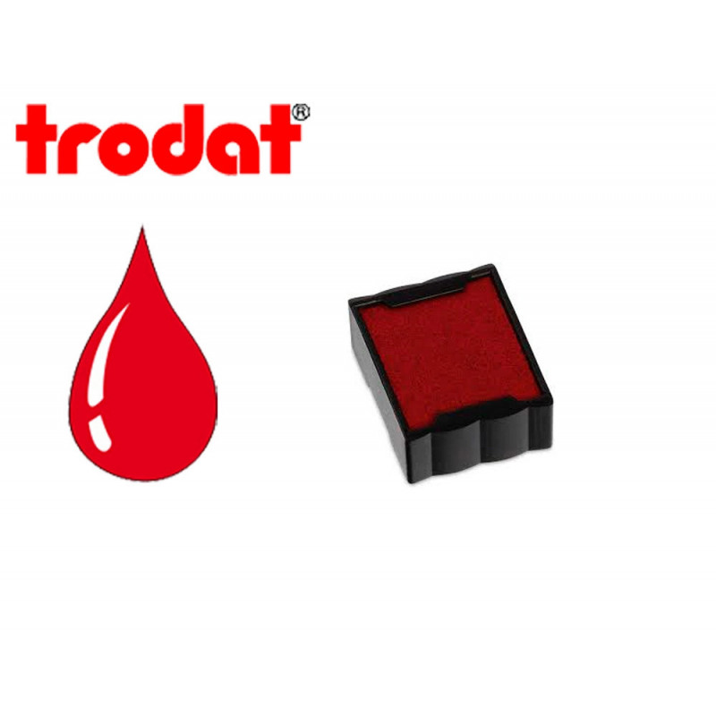 Cassette encrage trodat 6/4921c pour tampon encreur printy 4921 taille empreinte 12x12mm coloris rouge